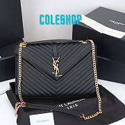 YSL Collège Medium Leather Shoulder Bag In Nero Gold size 31*20*8cm - 1
