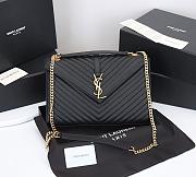 YSL Collège Medium Leather Shoulder Bag In Nero Gold size 31*20*8cm - 2