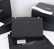 YSL Collège Medium Leather Shoulder Bag In Nero Gold size 31*20*8cm - 3