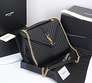 YSL Collège Medium Leather Shoulder Bag In Nero Gold size 31*20*8cm - 6