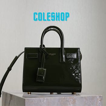 YSL Sac De Jour Bag Green Patent 22x18x10.5cm