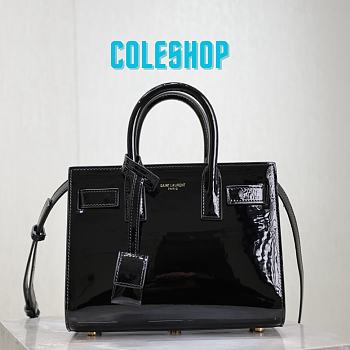 YSL Sac De Jour Bag Black Patent 22x18x10.5cm