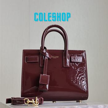 YSL Sac De Jour Bag Red Patent 22x18x10.5cm