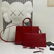 YSL Sac De Jour Red Crocodile Bag 26x20.5x12.5cm - 3