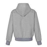LV metal wool zipper hoodie grey 1V2024FW  - 2