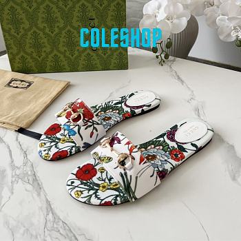 Gucci Slide Horsebit White Multicolor Slides