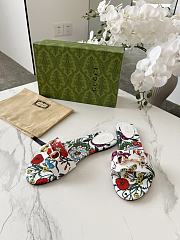 Gucci Slide Horsebit White Multicolor Slides - 3