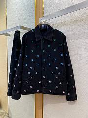 Louis Vuitton full-print contrasting rainbow gradient embroidered denim jacket - 5