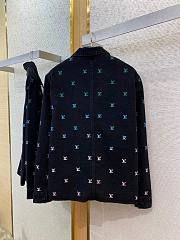 Louis Vuitton full-print contrasting rainbow gradient embroidered denim jacket - 4