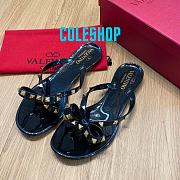 Valentino Rockstud Flip Flops Black - 1