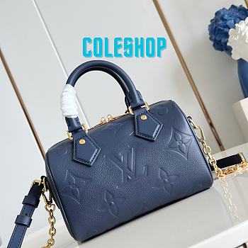 Louis Vuitton LV Speedy 20 Bag Navy Blue 20.5x13.5x12cm