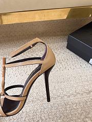 YSL Cassandra Sandals 100mm Beige Heel - 6