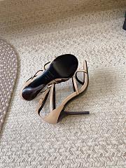 YSL Cassandra Sandals 100mm Beige Heel - 5