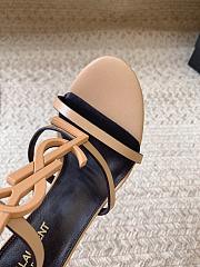 YSL Cassandra Sandals 100mm Beige Heel - 4