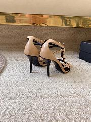 YSL Cassandra Sandals 100mm Beige Heel - 2