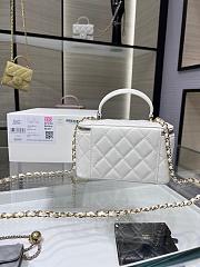 Chanel Handle Vanity Case White Lambskin Bag 17x10x8cm - 6