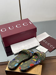 Gucci Slide Horsebit Green Multicolor Slides - 2