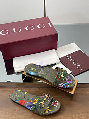 Gucci Slide Horsebit Green Multicolor Slides - 3