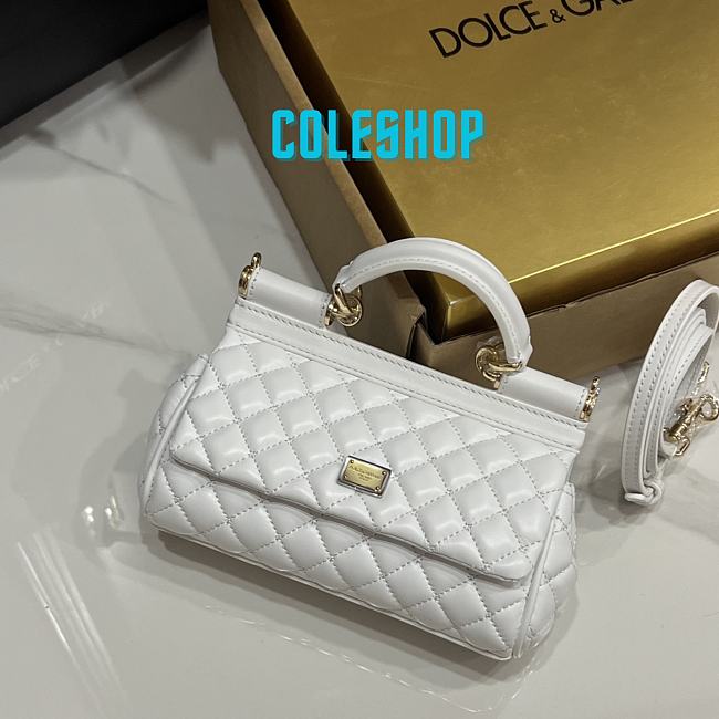 Dolce & Gabbana Sicily Small Leather White 18x11x6cm - 1