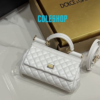 Dolce & Gabbana Sicily Small Leather White 18x11x6cm