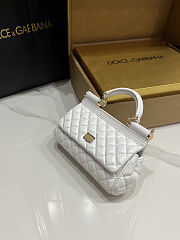 Dolce & Gabbana Sicily Small Leather White 18x11x6cm - 2