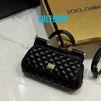 Dolce & Gabbana Sicily Small Leather Black 18x11x6cm