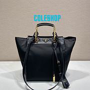 Prada Re-Nylon Leather Tote Bag Black 23x28.5x15cm - 1