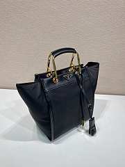 Prada Re-Nylon Leather Tote Bag Black 23x28.5x15cm - 2