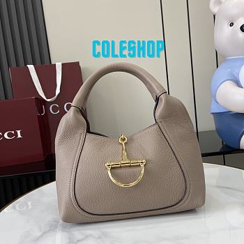Gucci Softbit Medium Top Handle Bag Taupe 27.5x21x16cm