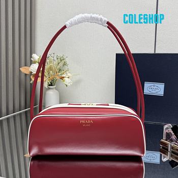 Prada Swing Smooth Leather Shoulder Bag Red 28x11.5x10cm