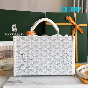 Goyard Goyardine Grand Hotel Trunk Bag White 24.5x7.5x17cm
