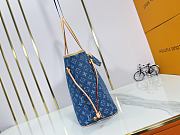 Louis Vuitton LV Neverfull MM Denim Blue 31x28x14cm - 6
