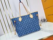 Louis Vuitton LV Neverfull MM Denim Blue 31x28x14cm - 4