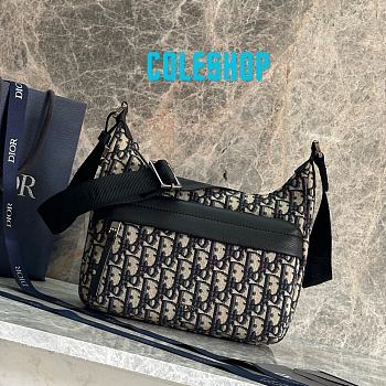 Dior Small Rider Soft Hobo Bag Beige Black 25x22x9cm 