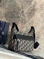 Dior Small Rider Soft Hobo Bag Beige Black 25x22x9cm  - 5