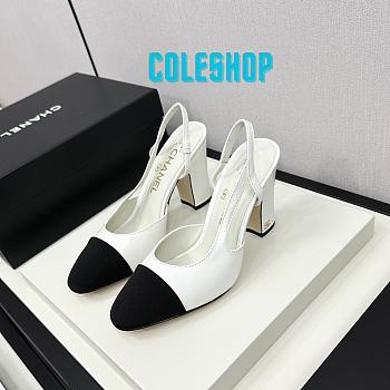 Chanel Slingback Pink Pump White And Black 6cm