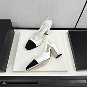 Chanel Slingback Pink Pump White And Black 6cm - 6
