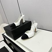 Chanel Slingback Pink Pump White And Black 6cm - 5