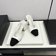 Chanel Slingback Pink Pump White And Black 6cm - 4