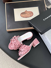 Chanel new camellia slippers pink - 3
