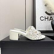 Chanel new camellia slippers white - 6