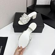 Chanel new camellia slippers white - 3