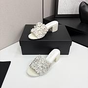Chanel new camellia slippers white - 2
