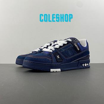 Louis Vuitton LV trainer denim dark blue original version X2