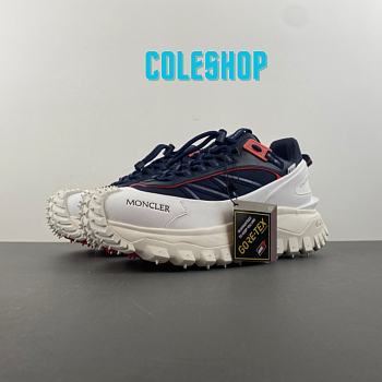 Moncler Trailgrip GTX Leather Trainers White & Blue