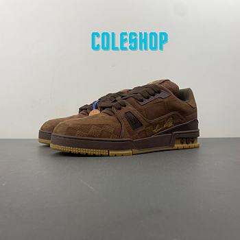 Louis Vuitton LV trainer coffee color LV co-branded original version X2
