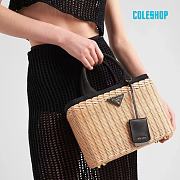 Prada canvas bamboo woven bag 26*13*20cm - 1