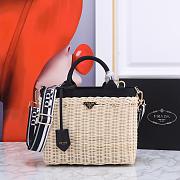 Prada canvas bamboo woven bag 26*13*20cm - 5