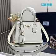 Prada Double Saffiano Leather Handbag white 25x18.5x12.5cm - 1