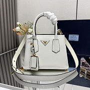 Prada Double Saffiano Leather Handbag white 25x18.5x12.5cm - 6